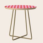 Retro Wavy Lines Pattern in Red & Pink Side Table Gallery Image 1