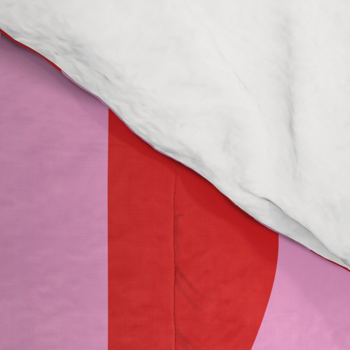 Retro Wavy Lines Pattern in Red & Pink Comforter Gallery Image 4