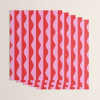 Retro Wavy Lines Pattern in Red & Pink Wrapping Paper Gallery Image 3