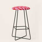 Retro Wavy Lines Pattern in Red & Pink Stool Gallery Image 1