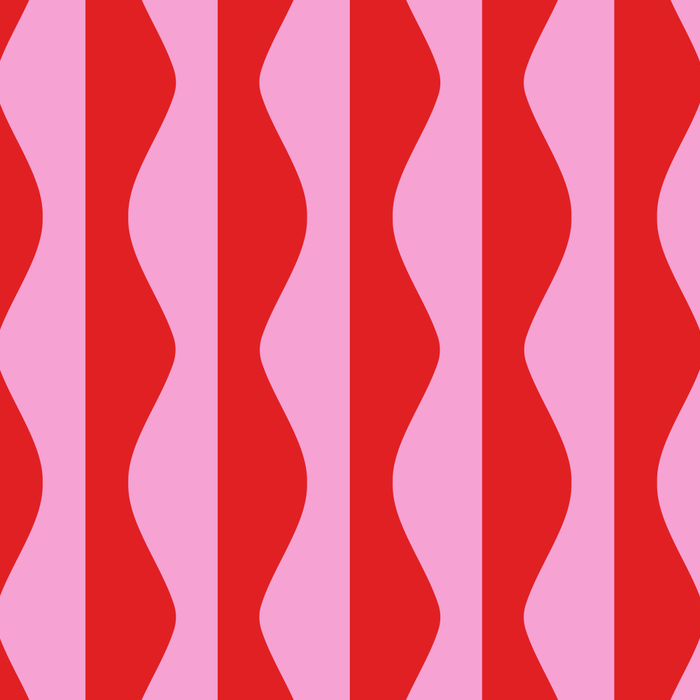 Retro Wavy Lines Pattern in Red & Pink Coffee Mug Gallery Image 2