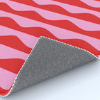Retro Wavy Lines Pattern in Red & Pink Rug Gallery Image 4