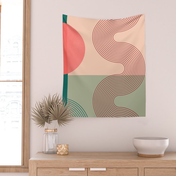 geometric abstract 158 Wall Tapestry Gallery Image 2