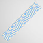90s flowers checkers cream and blue Table Runner Gallery Image 3