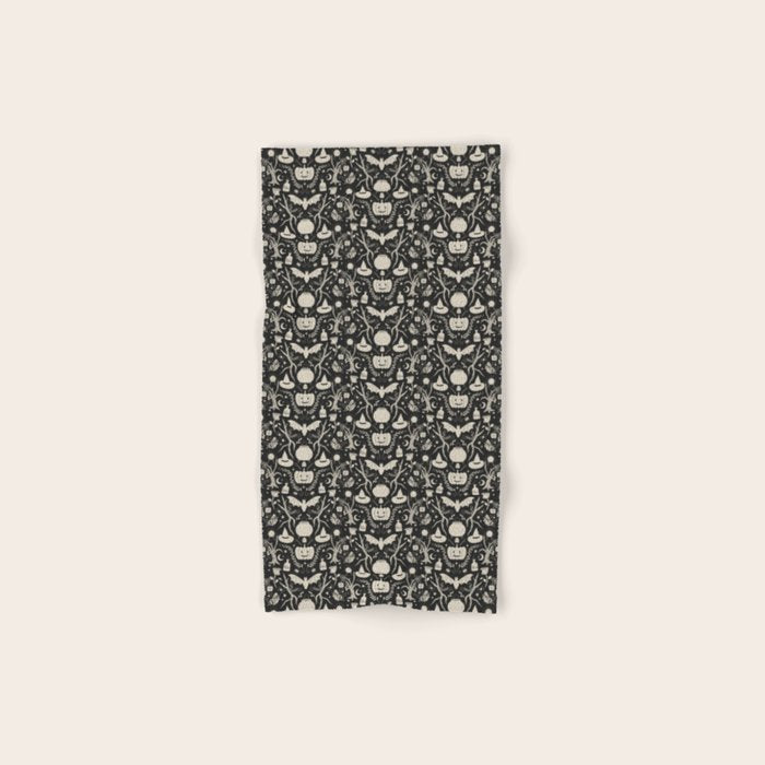 Spooky Things Two Tone - Black Beige Bath Towel Gallery Image 1