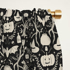Spooky Things Two Tone - Black Beige Window Curtain Gallery Image 2