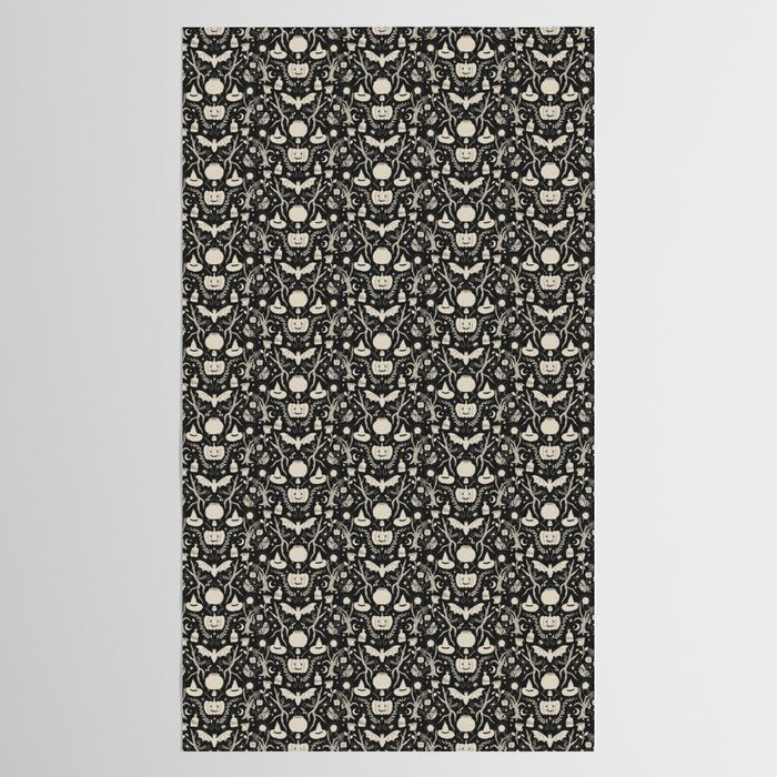 Spooky Things Two Tone - Black Beige Tablecloth Gallery Image 2