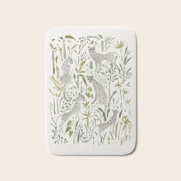 Grey Cheetahs Bath Mat Gallery Image 1