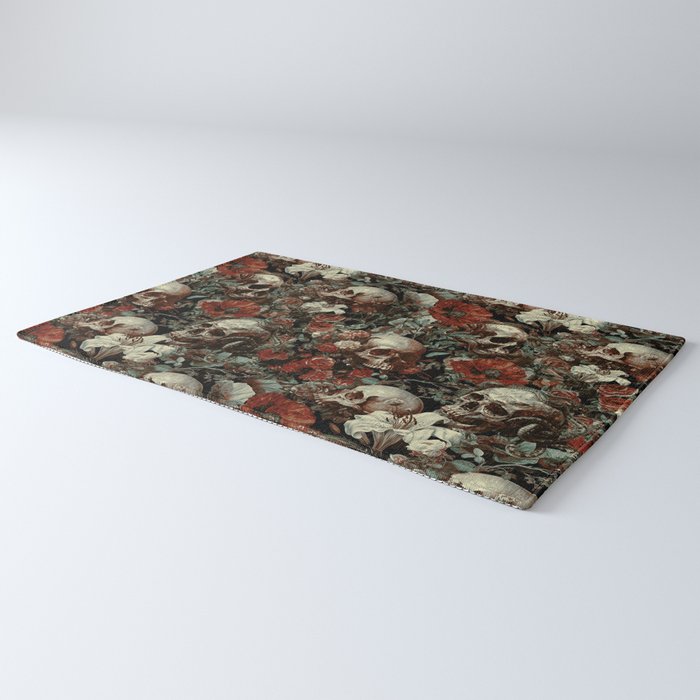 Skull and Floral Pattern Rug Gallery Image 3