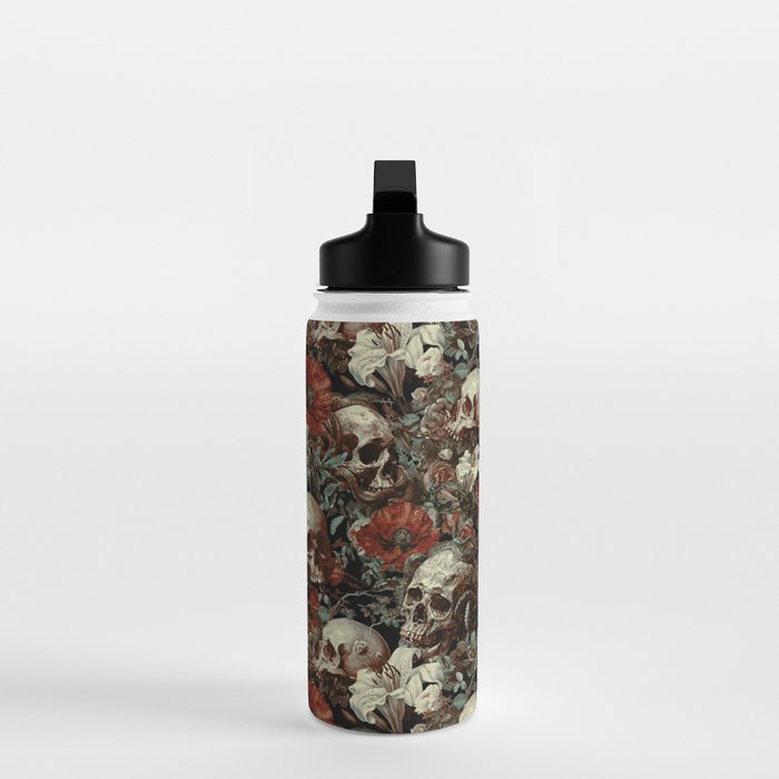 Skull and Floral Pattern Water Bottle Gallery Image 3
