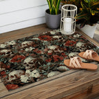 Skull and Floral Pattern Outdoor Rug Gallery Image 2