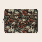 Skull and Floral Pattern Laptop Sleeve Gallery Image 1