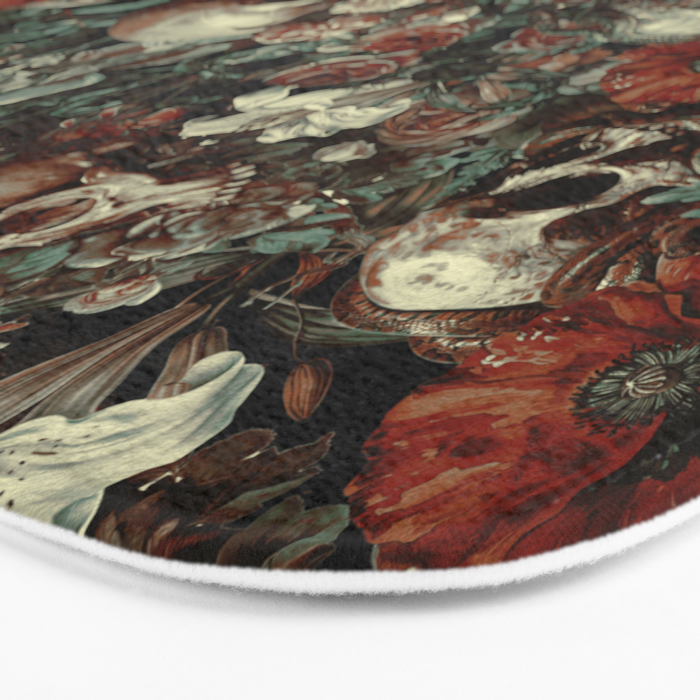 Skull and Floral Pattern Bath Mat Gallery Image 3
