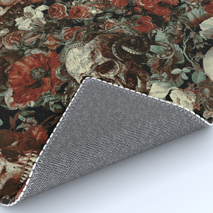 Skull and Floral Pattern Rug Gallery Image 4
