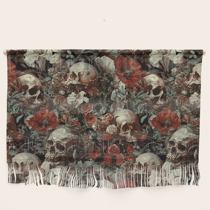 Skull and Floral Pattern Wall Hanging Gallery Image 1
