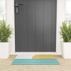 Beach Horizon Lines yellow green Welcome Mat Gallery Image 3