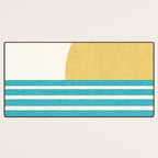 Beach Horizon Lines yellow green Desk Mat Gallery Image 3