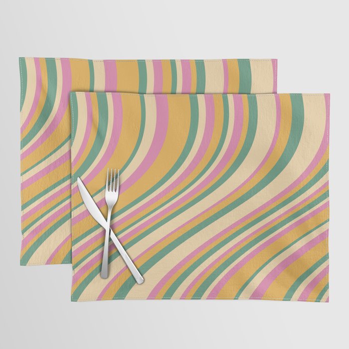 Wavy Stripes XIX - Boho Vintage Placemat Gallery Image 1