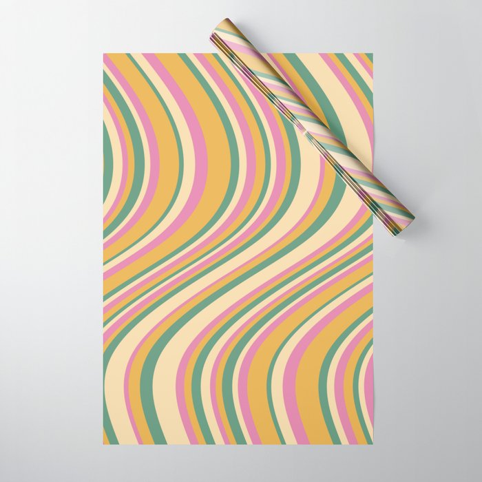 Wavy Stripes XIX - Boho Vintage Wrapping Paper Gallery Image 1