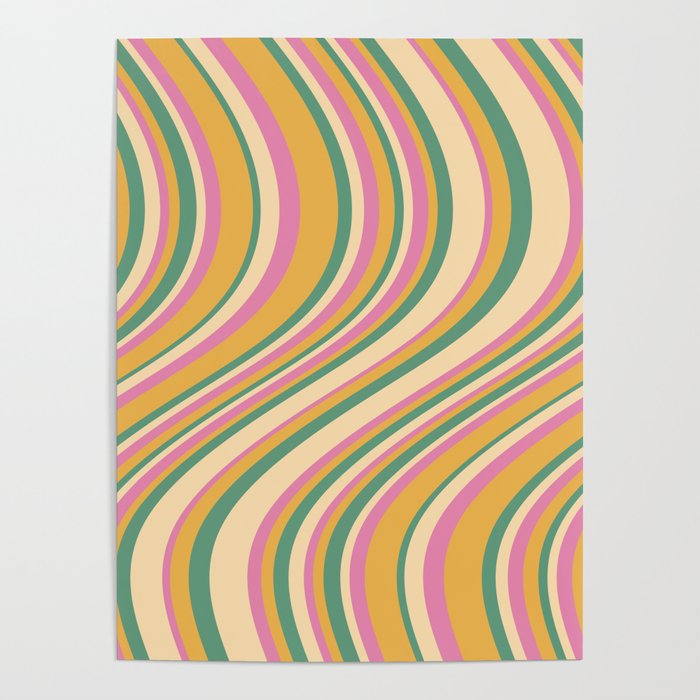 Wavy Stripes XIX - Boho Vintage Poster Gallery Image 1
