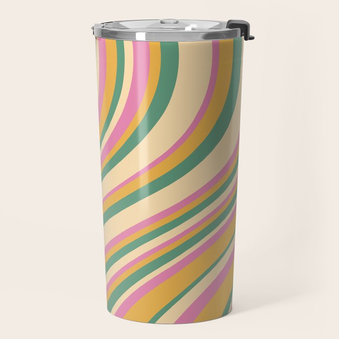 Wavy Stripes XIX - Boho Vintage Travel Mug Gallery Image 2