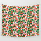 Diverse festive christmas people pattern Wall Tapestry Gallery Image 4