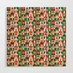 Diverse festive christmas people pattern Wood Wall Art Gallery Image 1