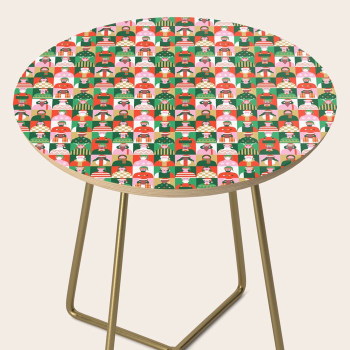 Diverse festive christmas people pattern Side Table Gallery Image 2