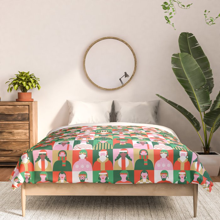 Diverse festive christmas people pattern Comforter Gallery Image 3