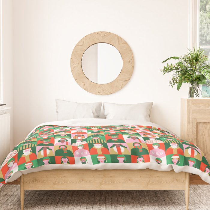 Diverse festive christmas people pattern Duvet Cover Gallery Image 3
