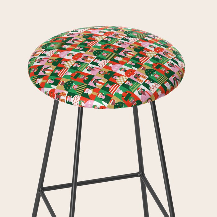 Diverse festive christmas people pattern Stool Gallery Image 2
