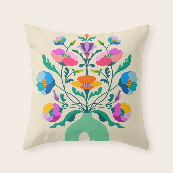 Modern Poppies Throw Pillow Gallery Image 6