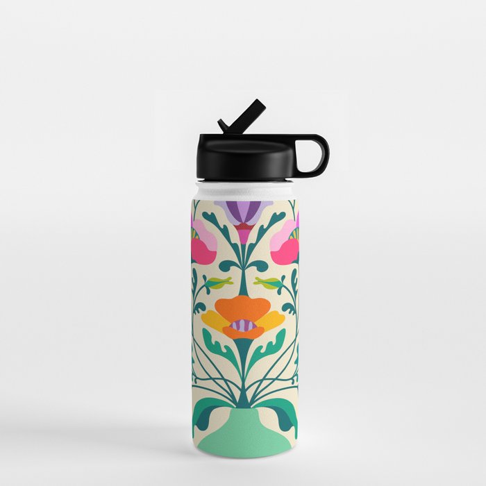 Modern Poppies Water Bottle Gallery Image 1