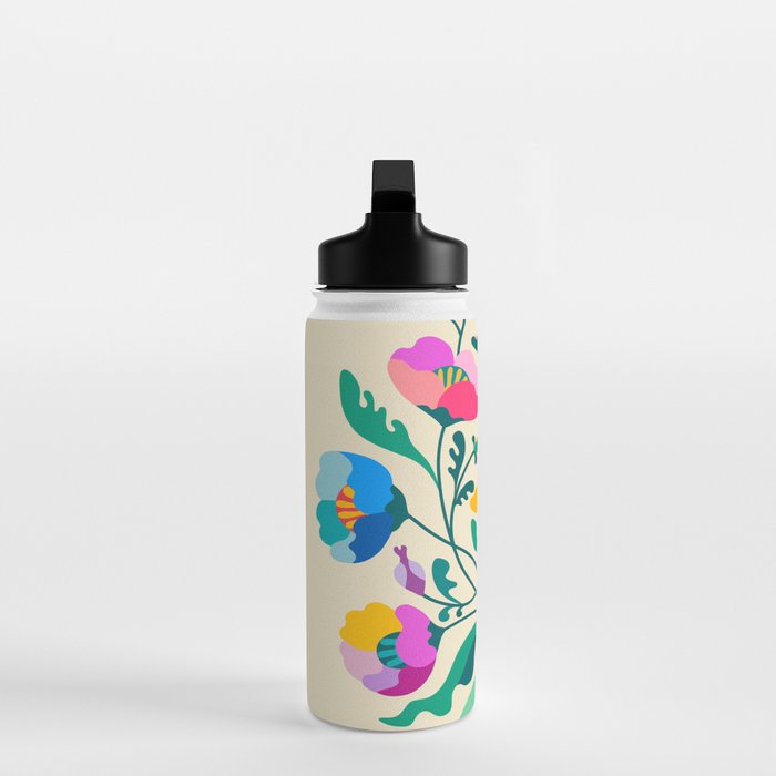 Modern Poppies Water Bottle Gallery Image 3