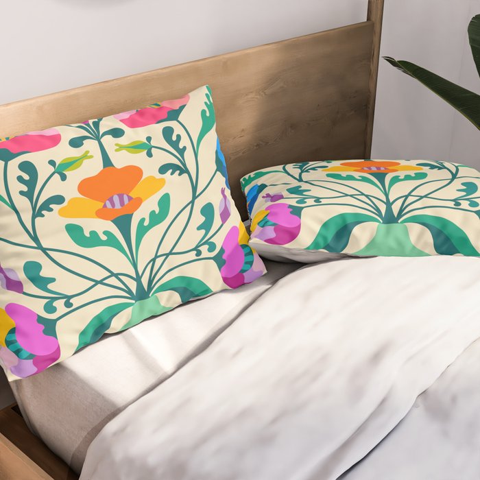 Modern Poppies Pillow Sham Gallery Image 2