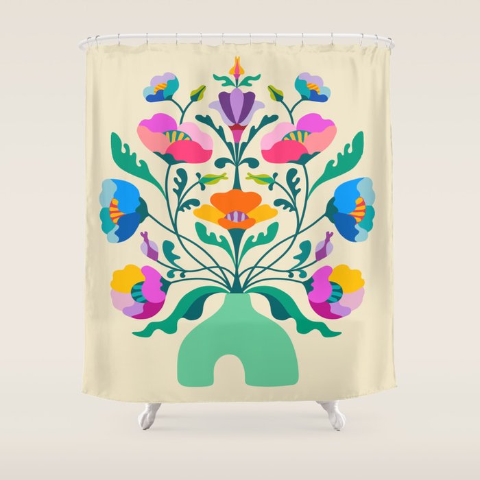 Modern Poppies Shower Curtain Gallery Image 1