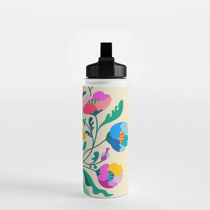 Modern Poppies Water Bottle Gallery Image 2