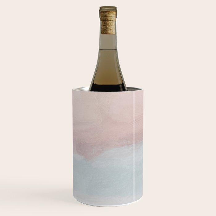 Soothing Seas II - Soft Pink Blue Sunrise Horizon Ocean for Nursery II Abstract Coastal Painting Art Wine Chiller Gallery Image 3