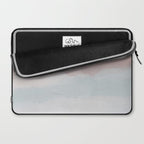 Soothing Seas II - Soft Pink Blue Sunrise Horizon Ocean for Nursery II Abstract Coastal Painting Art Laptop Sleeve Gallery Image 2