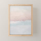 Soothing Seas II - Soft Pink Blue Sunrise Horizon Ocean for Nursery II Abstract Coastal Painting Art Mini Art Print Gallery Image 1