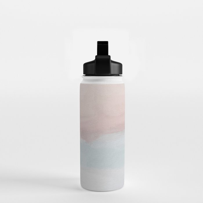 Soothing Seas II - Soft Pink Blue Sunrise Horizon Ocean for Nursery II Abstract Coastal Painting Art Water Bottle Gallery Image 2