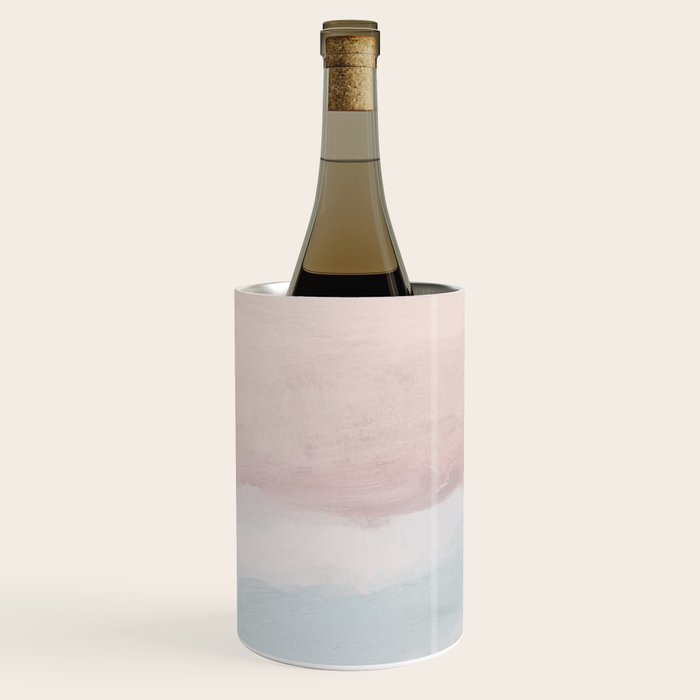 Soothing Seas II - Soft Pink Blue Sunrise Horizon Ocean for Nursery II Abstract Coastal Painting Art Wine Chiller Gallery Image 2