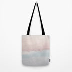 Soothing Seas II - Soft Pink Blue Sunrise Horizon Ocean for Nursery II Abstract Coastal Painting Art Tote Bag Gallery Image 2