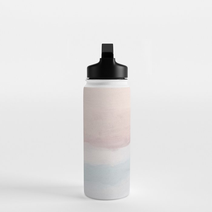 Soothing Seas II - Soft Pink Blue Sunrise Horizon Ocean for Nursery II Abstract Coastal Painting Art Water Bottle Gallery Image 3