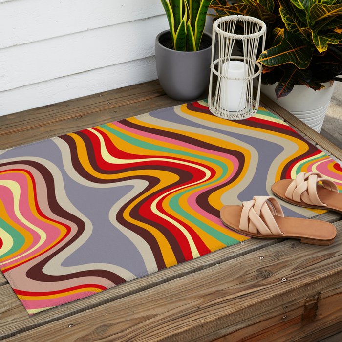retro wave disco Outdoor Rug Gallery Image 2