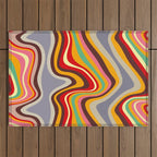 retro wave disco Outdoor Rug Gallery Image 1