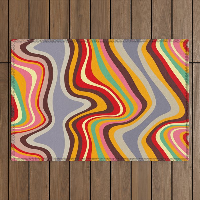 retro wave disco Outdoor Rug Gallery Image 1