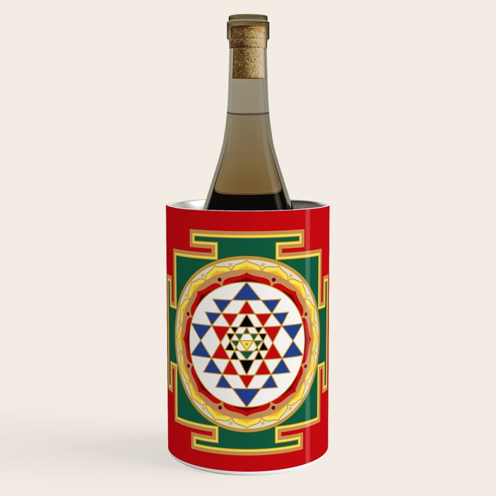Sri Yantra colored Wine Chiller Gallery Image 1