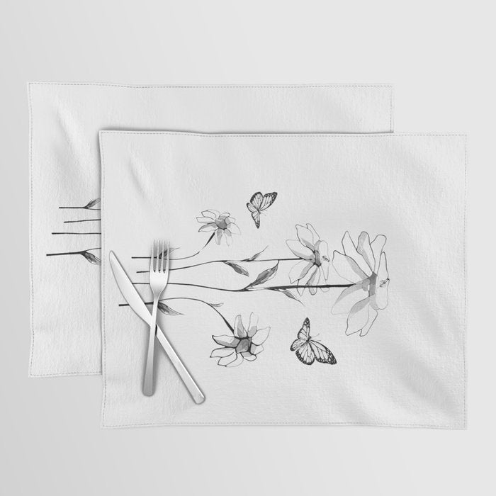 Flowers and butterflies 2 Placemat Gallery Image 1