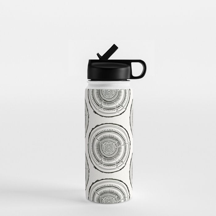 Quaking Aspen - Black Tree Rings Water Bottle Gallery Image 1